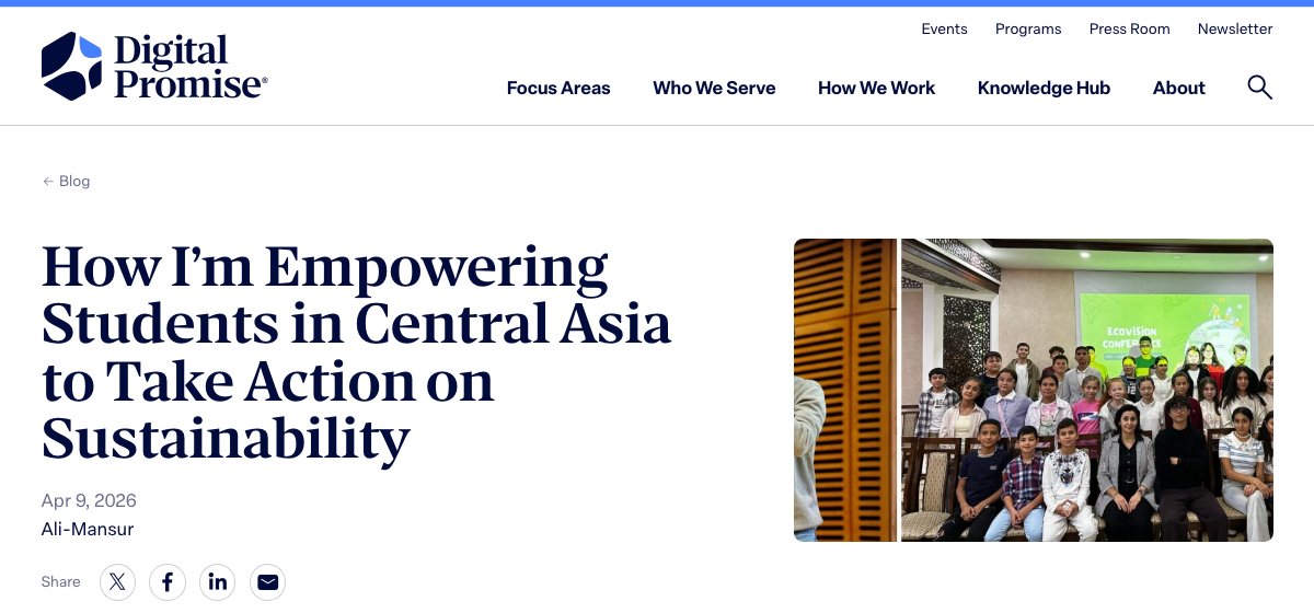 Digital Promise: How I'm Empowering Students in Central Asia to Take Action on Sustainability